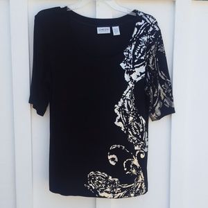 Chico's travelers black and silver blouse
